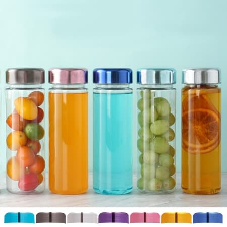 투명 판촉용 보틀 500ml 컬러 뚜껑 6종