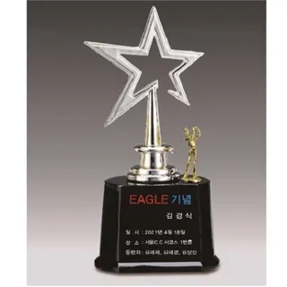 금속크리스탈 실버 별 골프트로피 74