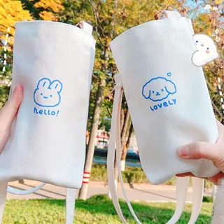 귀여운 동물 물통 파우치에코백 텀블러파우치 주머니가방 물병가방 물통파우치 텀블러가방 어린이집