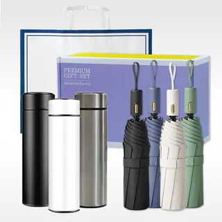 3단 자동 양우산 + LED 온도표시 텀블러 500ml 선물세트
