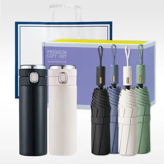 3단 자동 양우산 + 원터치 온도표시 텀블러 420ml 선물세트