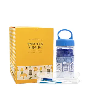 [살림어스]스포츠쿨타올(원통형)+페리오 치약 칫솔 세트(소)