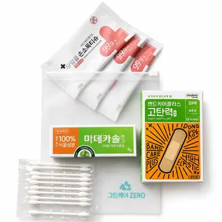 그린케어 제로 응급세트(마데카솔.일반밴드.면봉.손소독물티슈)홍보.판촉